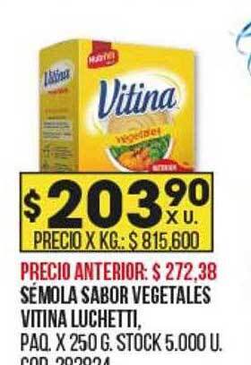 Coto Sémola sabor vegetales vitina luchetti oferta