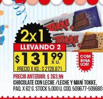 Coto Chocolate con leche leche y maní tokke oferta