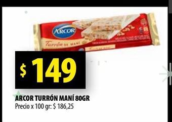 Punto Mayorista Arcor turrón maní 80gr oferta