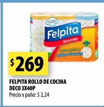 Punto Mayorista Felpita rollo de cocina deco 3x40p oferta
