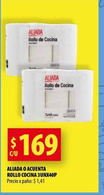 Punto Mayorista Aliada o acuenta rollo cocina 3unx40p oferta