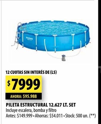 Punto Mayorista Pileta estructural 12.627 lt. set oferta
