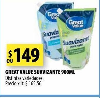 Punto Mayorista Great value suavizante 900ml oferta