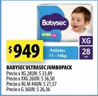 Punto Mayorista Babysec ultrasec jumbopack oferta