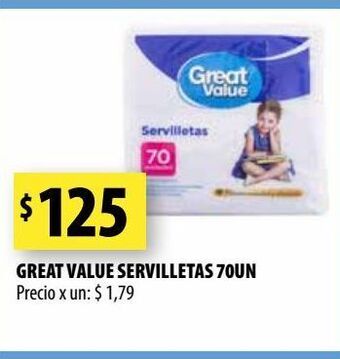 Punto Mayorista Great value servilletas 70un oferta