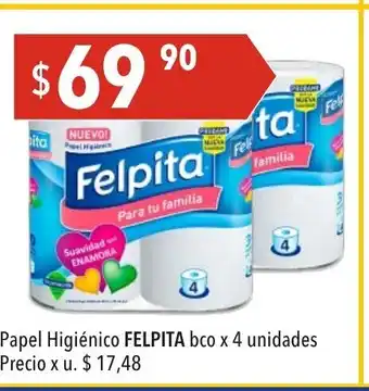 Hergo Felpita papel higiènico bco x4 unidades oferta