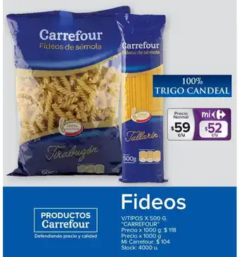 Carrefour Market Fideos x500 g oferta