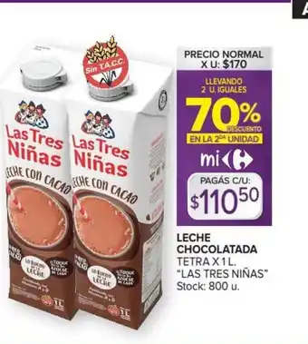Carrefour Market Leche Chocolatada x1 L oferta