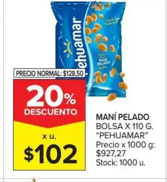 Carrefour Market "Pehuamar" Maní Pelado x110 g oferta