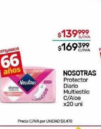 Nini Mayorista Nosotras protector diario multiestilo c aloe oferta