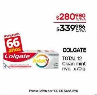 Nini Mayorista Colgate total 12 clean mint nvo. oferta
