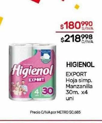Nini Mayorista Higienol export hoja simp. manzanilla oferta
