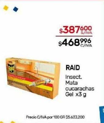 Nini Mayorista Raid insect. mata cucarachas gel oferta