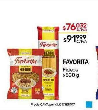 Nini Mayorista Favorita fideos oferta
