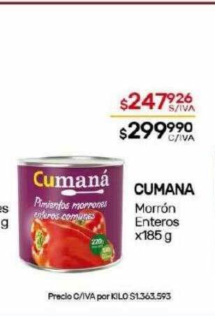 Nini Mayorista Cumana morrón enteros oferta