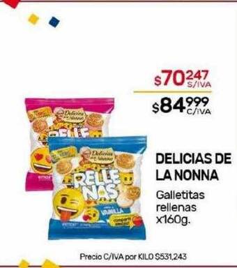 Nini Mayorista Delicias de la nonna galletitas rellenas oferta