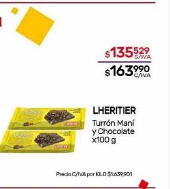 Nini Mayorista Lheritier turrón maní y chocolate oferta
