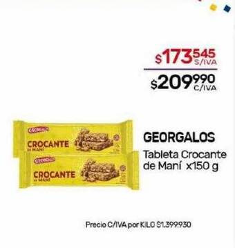 Nini Mayorista Georgalos tableta crocante de maní oferta
