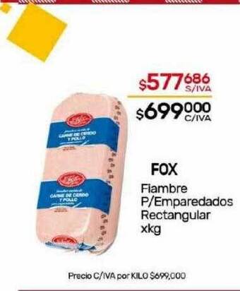 Nini Mayorista Fox fiambre p emparedados rectangular oferta