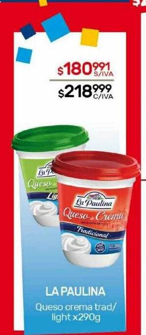 Nini Mayorista La paulina queso crema trad light oferta