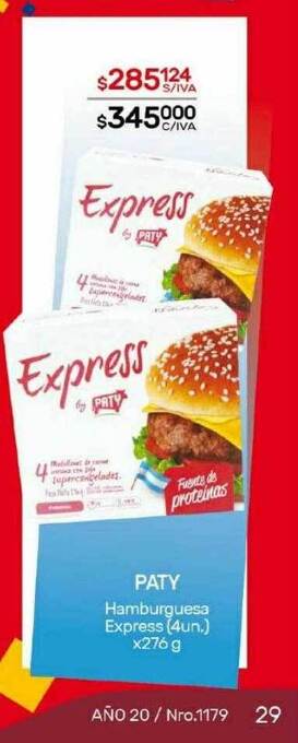 Nini Mayorista Paty hamburguesa express oferta
