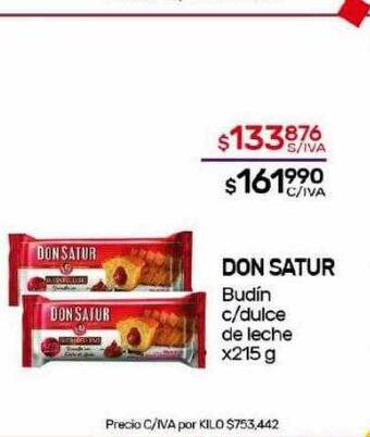 Nini Mayorista Don satur budin c dulce de leche oferta