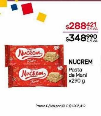 Nini Mayorista Nucrem pasta de maní oferta