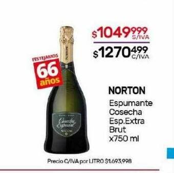 Nini Mayorista Norton espumante cosecha esp. extra brut oferta