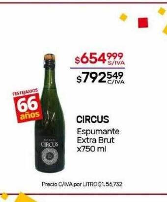 Nini Mayorista Circus espumante extra brut oferta