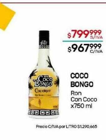 Nini Mayorista Coco bongo ron con coco oferta