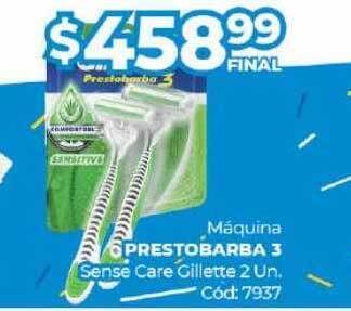 Diarco Máquina prestobarba 3 sense care gillette oferta