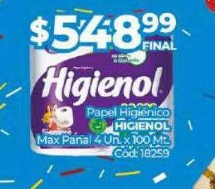 Diarco Papel higiénico higienol max panal oferta