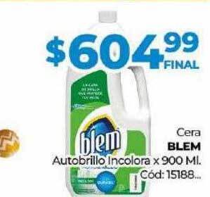 Diarco Cera blem autobrillo incolora oferta