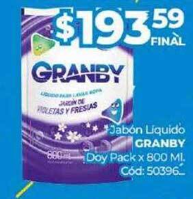Diarco Jabón líquido granby doy pack oferta