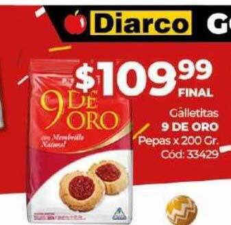 Diarco Galletitas 9 de oro pepas oferta