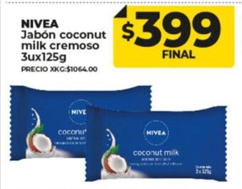 Supermayorista Vital Nivea Jabón Coconut Milk Cremoso 3u x 125g oferta