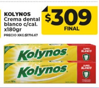 Supermayorista Vital Kolynos Crema Dental Blanco c/cal x 180gr oferta