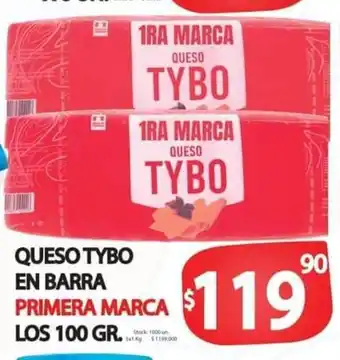 Supermercados Top Queso Tybo En Barra Primera Marca oferta