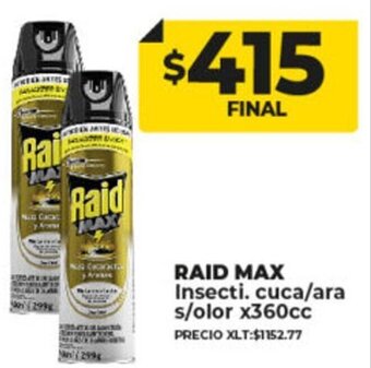 Supermayorista Vital Raid Max Insecti. Cuca/Ara s/olor x 360cc oferta