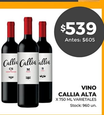 Supermercados Tadicor Vino Callia Alta oferta