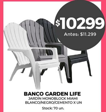Supermercados Tadicor Banco Garden Life oferta
