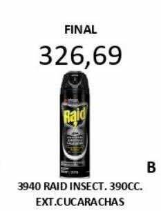 Hipermay Raid insect ext. cucarachas oferta