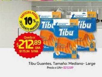 Tibu guantes, tamaño: mediano-large