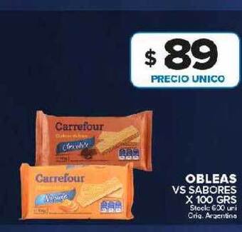 Carrefour Maxi Obleas vs sabores oferta