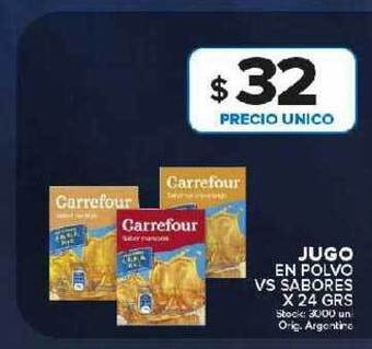 Carrefour Maxi Jugo en polvo vs sabores oferta