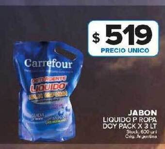 Carrefour Maxi Jabon liquido p ropa doy pack oferta