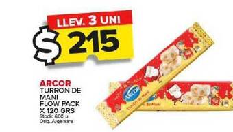 Carrefour Maxi Arcor turron de mani flow pack oferta