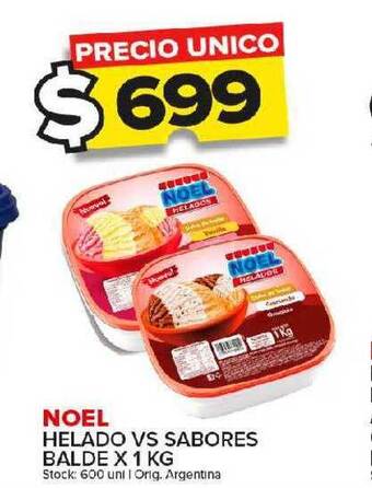 Carrefour Maxi Noel helado vs sabores balde oferta