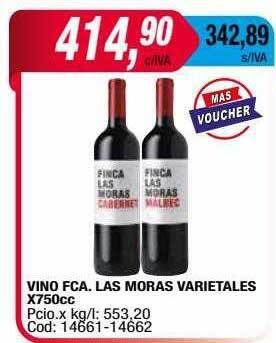Maxiconsumo Vino fca. las moras varietales x750cc oferta