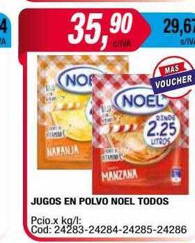 Maxiconsumo Jugos en polvo noel todos oferta